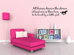 Love Horse Girls Western Decor Wall Quote Decal Art (v201)