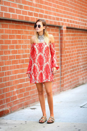 ... @WeWoreWhat in the For Love & Lemons Precioso Mini Dress in Red
