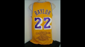 Elgin Baylor Signed Uniform - Stats LE 22 UDA