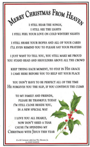 my first christmas in heaven poem