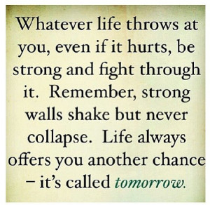 Life always offers you another chance - it's called tomorrow.