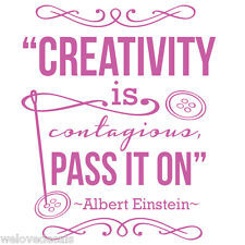 CREATIVITY * Einstein Crafts Sewing Saying Vinyl Wall Decals Quote ...