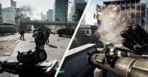 ... picture of Battlefield 3 and Modern Warfare 3. Which one is which