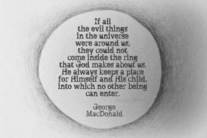 Inspirational quote blank greeting card - George MacDonald, circle ...