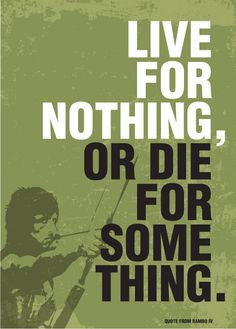 ... rambo quote print typography art poster in army green live for nothing