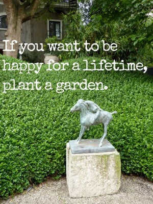if you want to be happy for a lifetime plant a garden