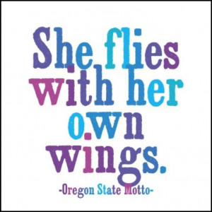 she flies with her own wings