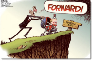 obama-forward-baby-carriage-off-cliff-national-debt-cartoon