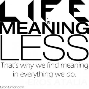 Life is meaning less that's why... ~ unknown