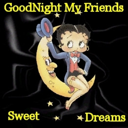 Glitter Text » Greetings » Betty Boop good Night Friends