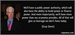 power authority, which will also have the ability to build power ...