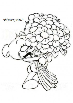 Cartoon Baby Bear Saying Thank You Coloring Pages
