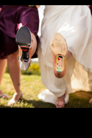 maid of honor and I puffy painted the bottom of our shoes with funny ...