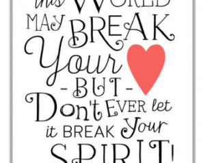 Broken Heart Art. Motivational Typo graphic Print. Broken Heart Quote ...