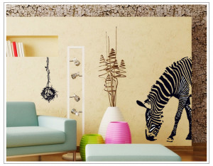 Large Removable Wall Decals Zebra Animal Head Wall Decoration European ...