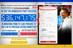 democrat republican obama romney party johnson libertarian funding ...
