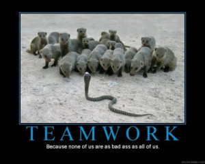 Teamwork, Because None Of Us Are As Bad Ass As All Of Us ”