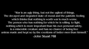 War Is An Ugly Thing - John Stuart Mill on Mens Short Sleeve T-Shirt
