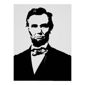 Abraham Lincoln, dessin noir et blanc de vecteur Posters