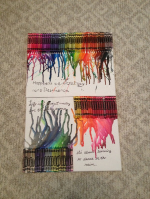 Melted crayon art and quotes