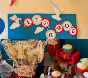 Airplane themed baby shower