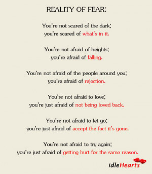 Reality of Fear: You’re Not Afraid of…
