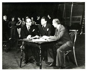 Director Rouben Mamoulian, Oscar Hammerstein and Richard Rodgers in ...