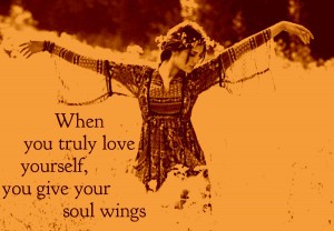 Soul wings nature hippie quote woman people:Vintage