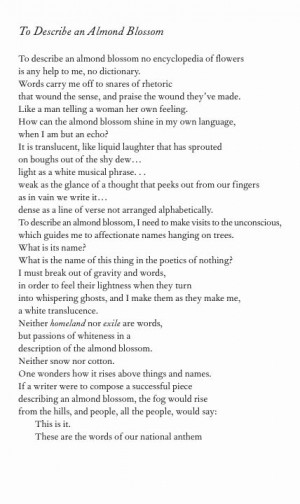 Almond Blossoms and Beyond (Mahmoud Darwish; translated by Mohammad ...