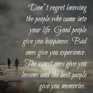 Don't regret knowing people