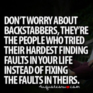 Backstabbing Haters quote
