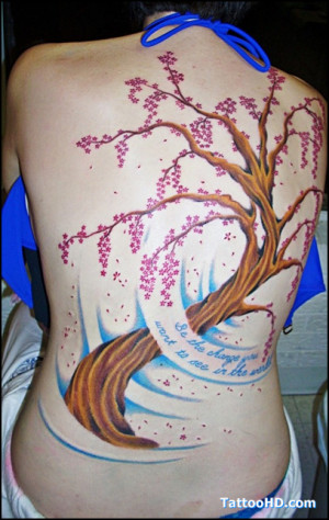 cherry blossom tree tattoo design , Tree Tattoos
