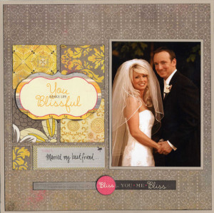 Ideas » Scrapbook Layouts » Wedding Blissful Square Simple Layout