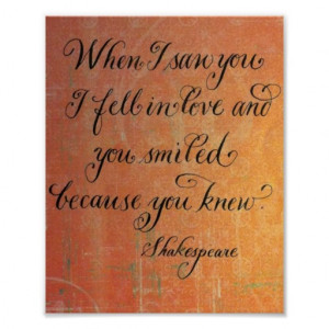 Romantic Shakespeare quote calligraphy print