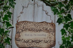 Funny Knitting / Crochet Quote Handmade Ceramic Plaque