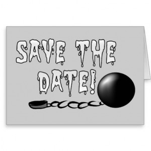 Save The Date Ball And Chain Greeting Cards