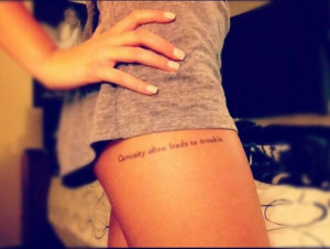 Upper thigh quote tattoo #sosexy