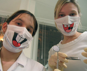 Clever surgical masks with funny cartoon mouths were sent to dentists ...