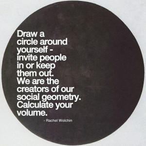 Keeping my circle small.