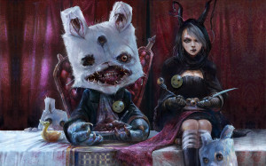 Hong Kuang dark horror anime alice fantasy gross gore rabbit wallpaper ...