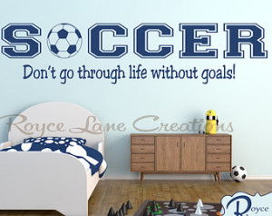 ... Soccer Quote B20 Boys Room Teen Boy Room Decor Wall Art Soccer Decor