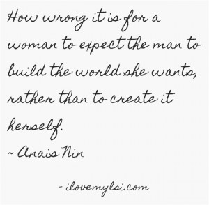 She must create it herself.