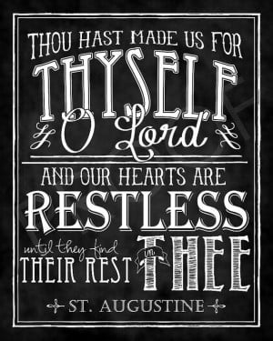 Mounted ChalkTypography 11x14 - St. Augustine Quote
