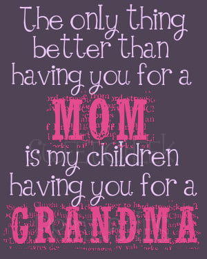 INSTANT DOWNLOAD 8x10 Mom & Grandma Gift Print Quote Purple Pink DIY ...