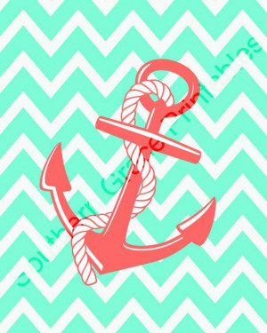 chevron anchor coral mint printable: Printables Chevron, Chevron ...