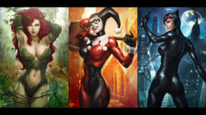 Comics - Gotham City Sirens Poison Ivy Harley Quinn Wallpaper