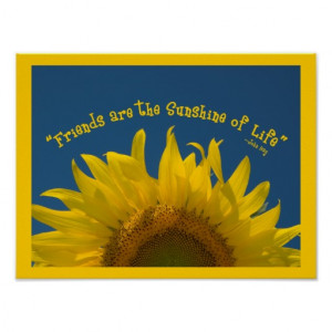 Friendship Sunflower Poster Print