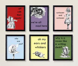 Disney Movie Quotes About Family Alice in wonderland 4x6 quotes