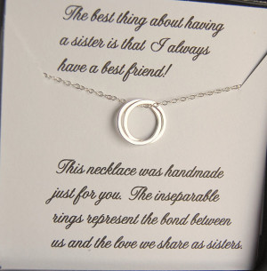 SISTER Necklace , Sister Maid of Honor , Gift message included ...