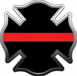 MALTESE CROSS THIN RED LINE DECAL FIREFIGHTER REFLECTIVE DECAL